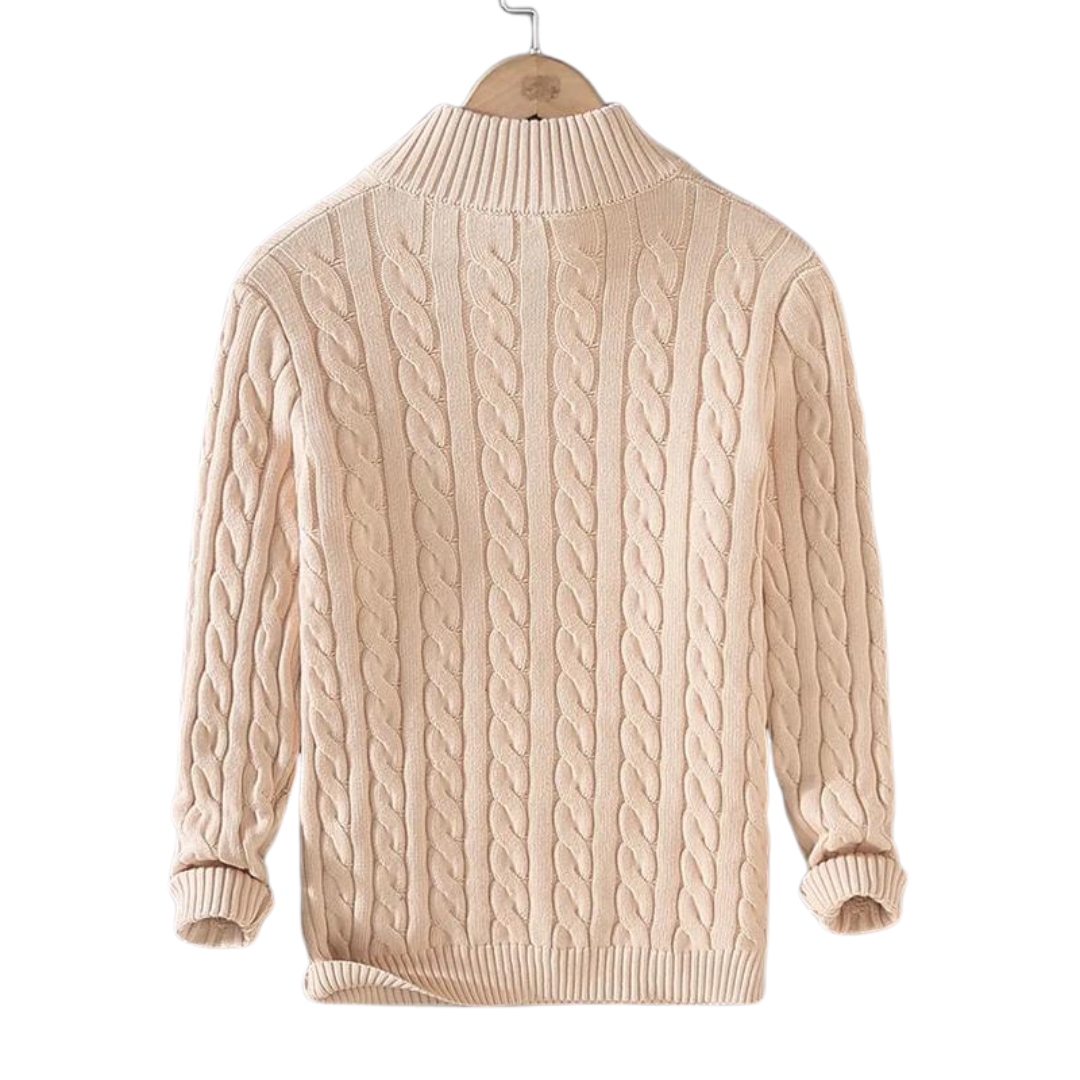Pull torsadé demi-zip Hadrien