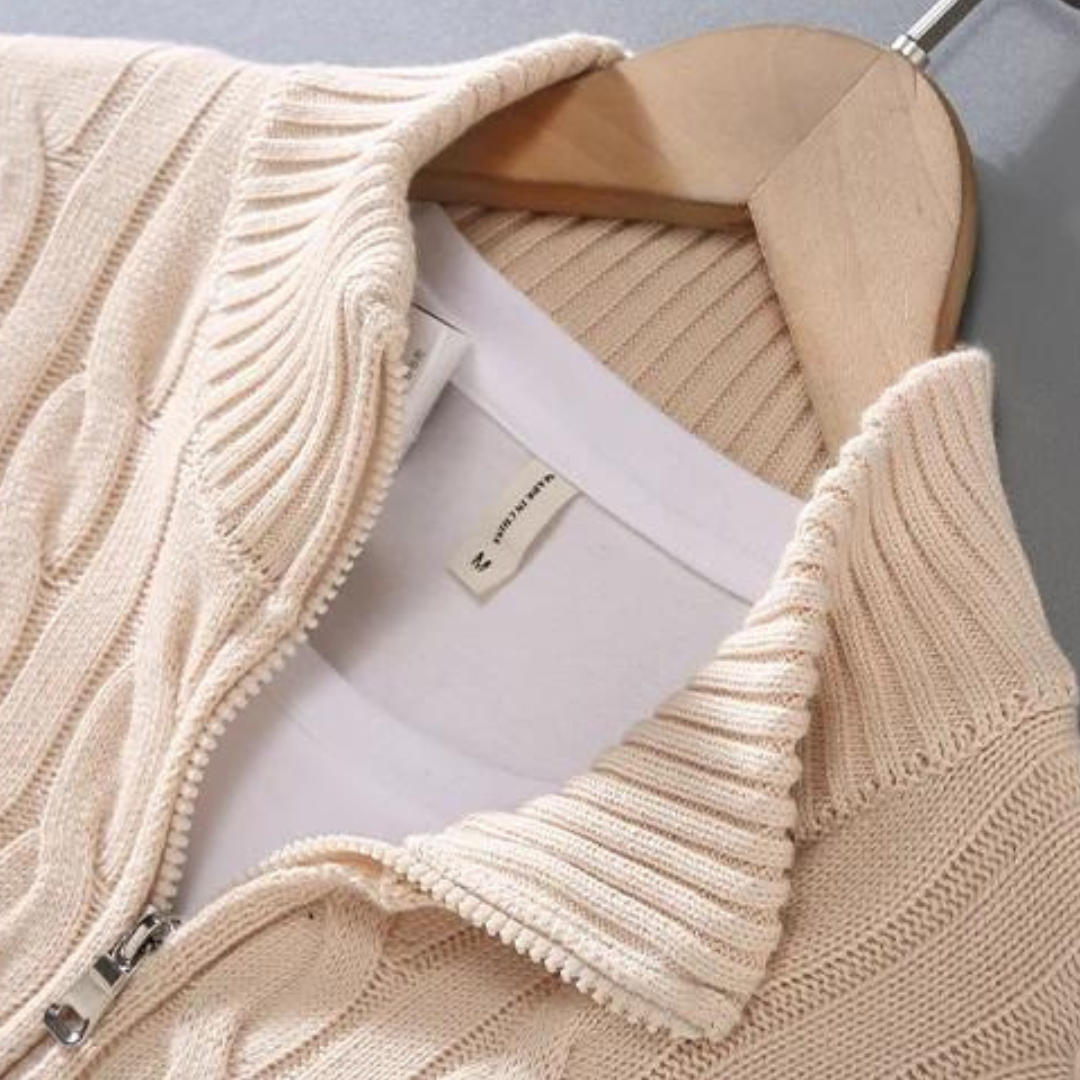 Pull torsadé demi-zip Hadrien
