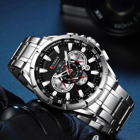 Montre Curren Bleu & Or Chronographe