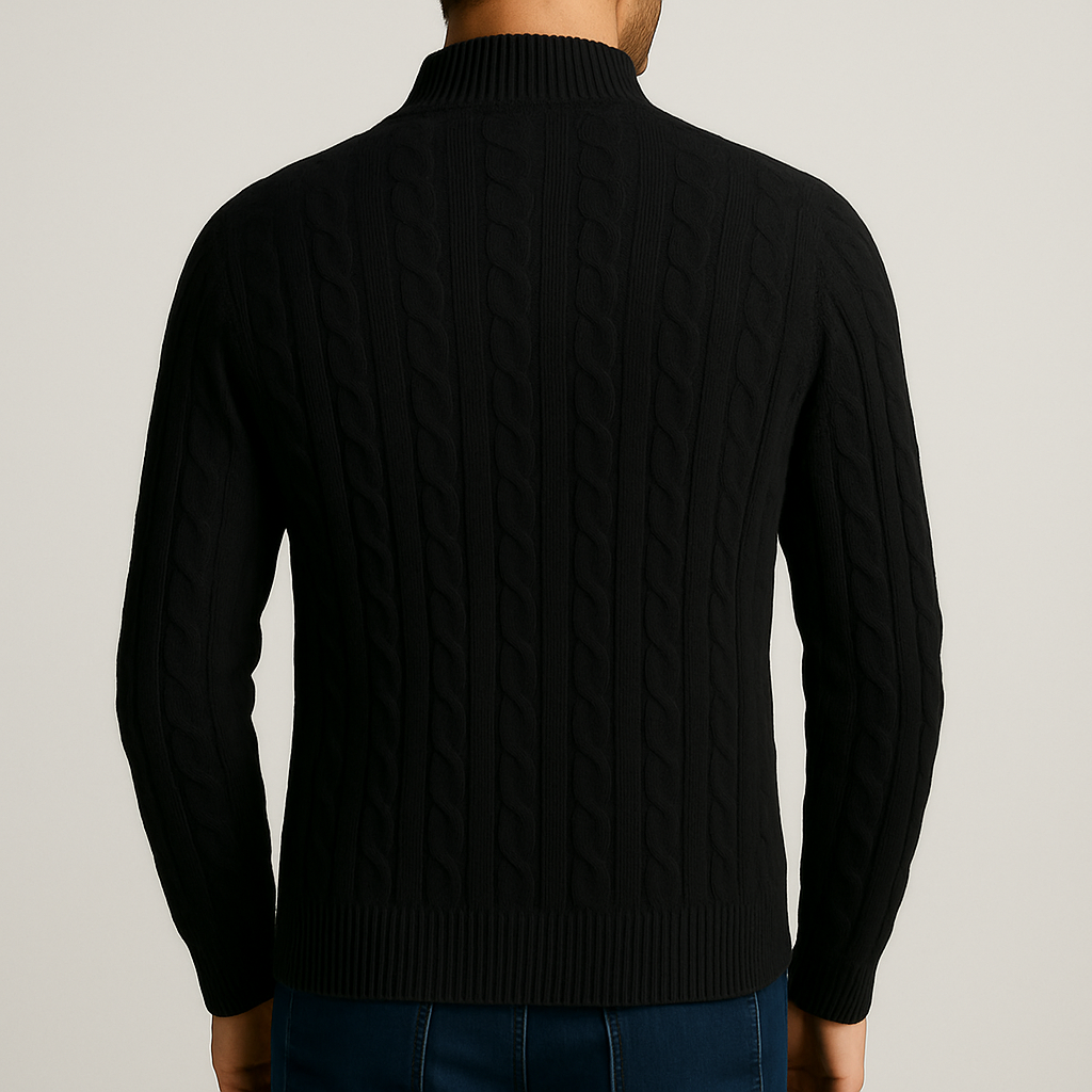 Pull torsadé demi-zip Hadrien