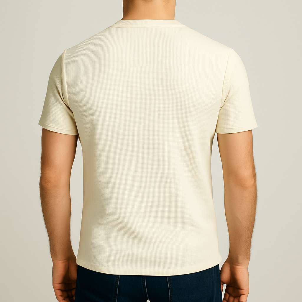 T-shirt Henley Norvik maille texturée