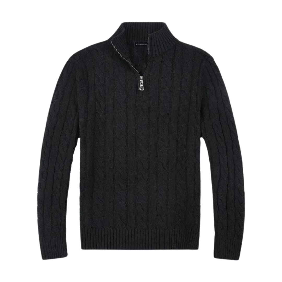 Pull torsadé demi-zip Hadrien