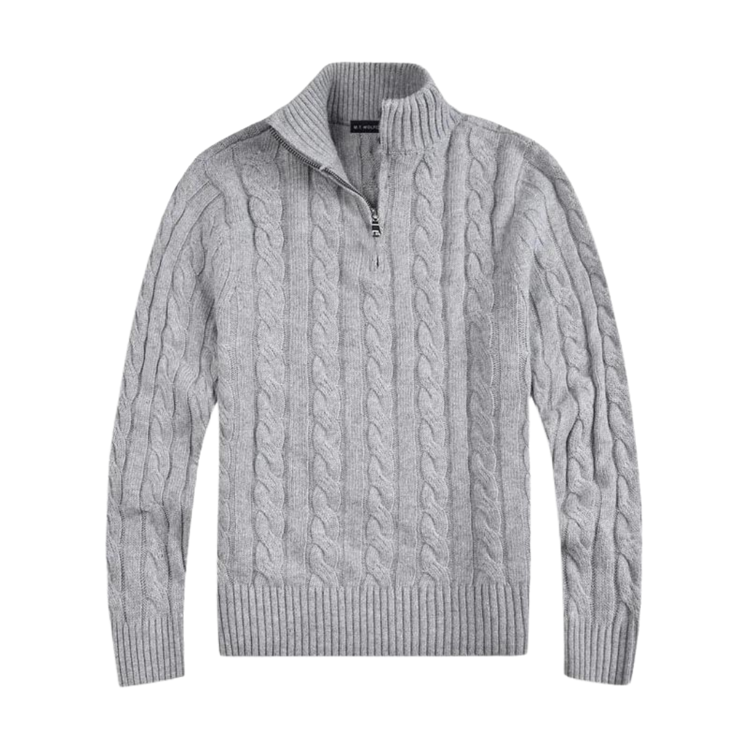 Pull torsadé demi-zip Hadrien