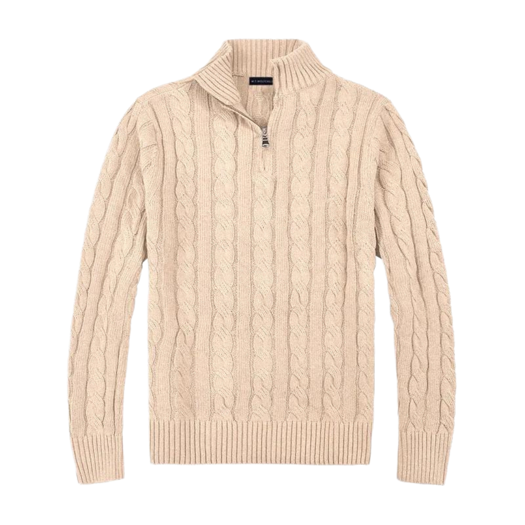 Pull torsadé demi-zip Hadrien