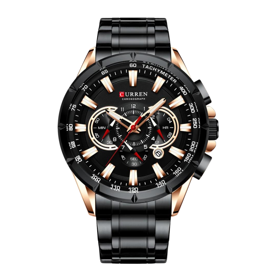 Montre Curren Bleu & Or Chronographe